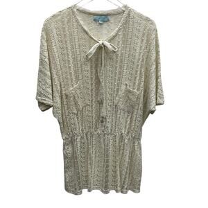 Camilla Tree Beige Lace Top Beach Coverup Size Large